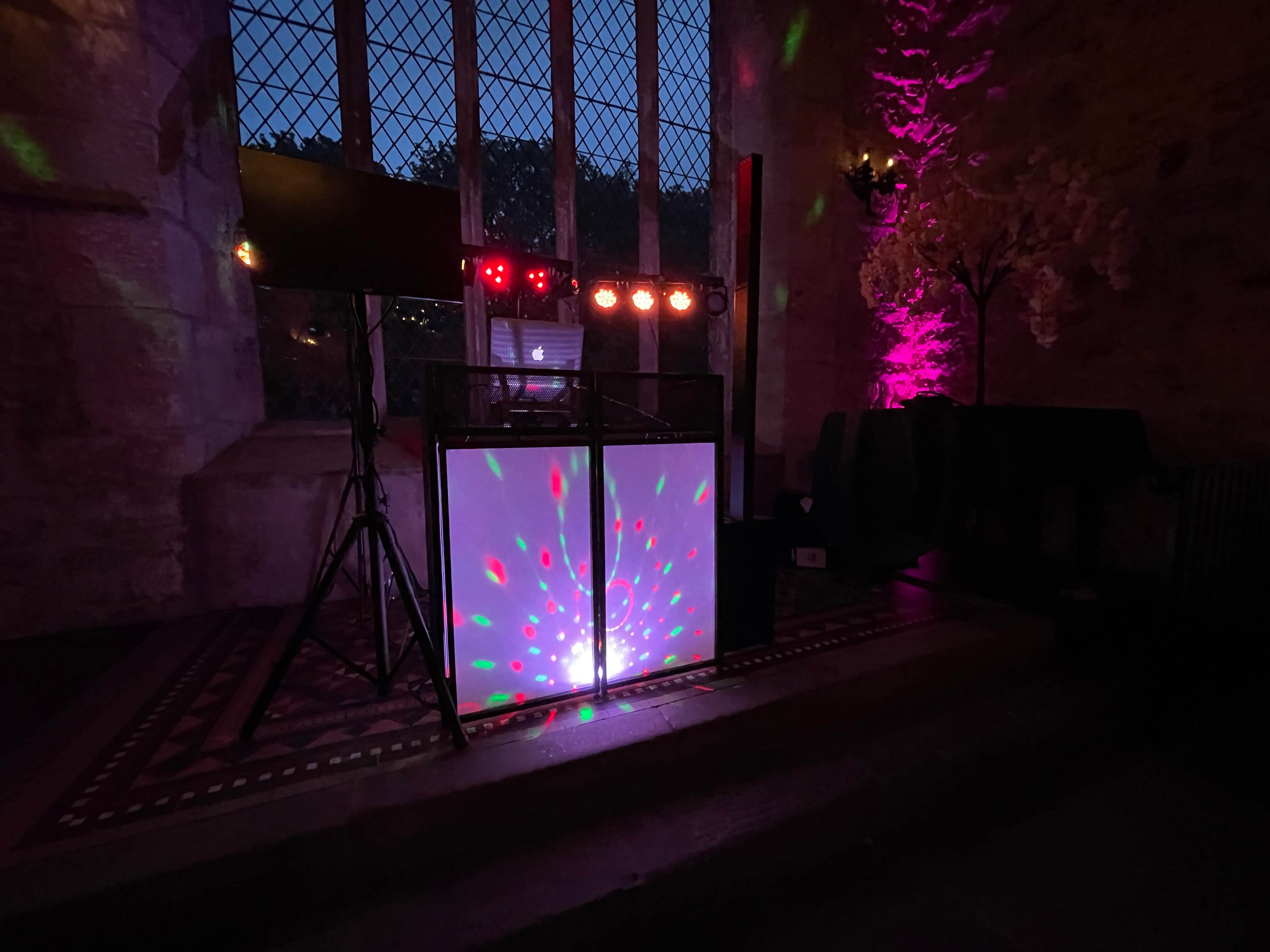 DJ setup for a wedding