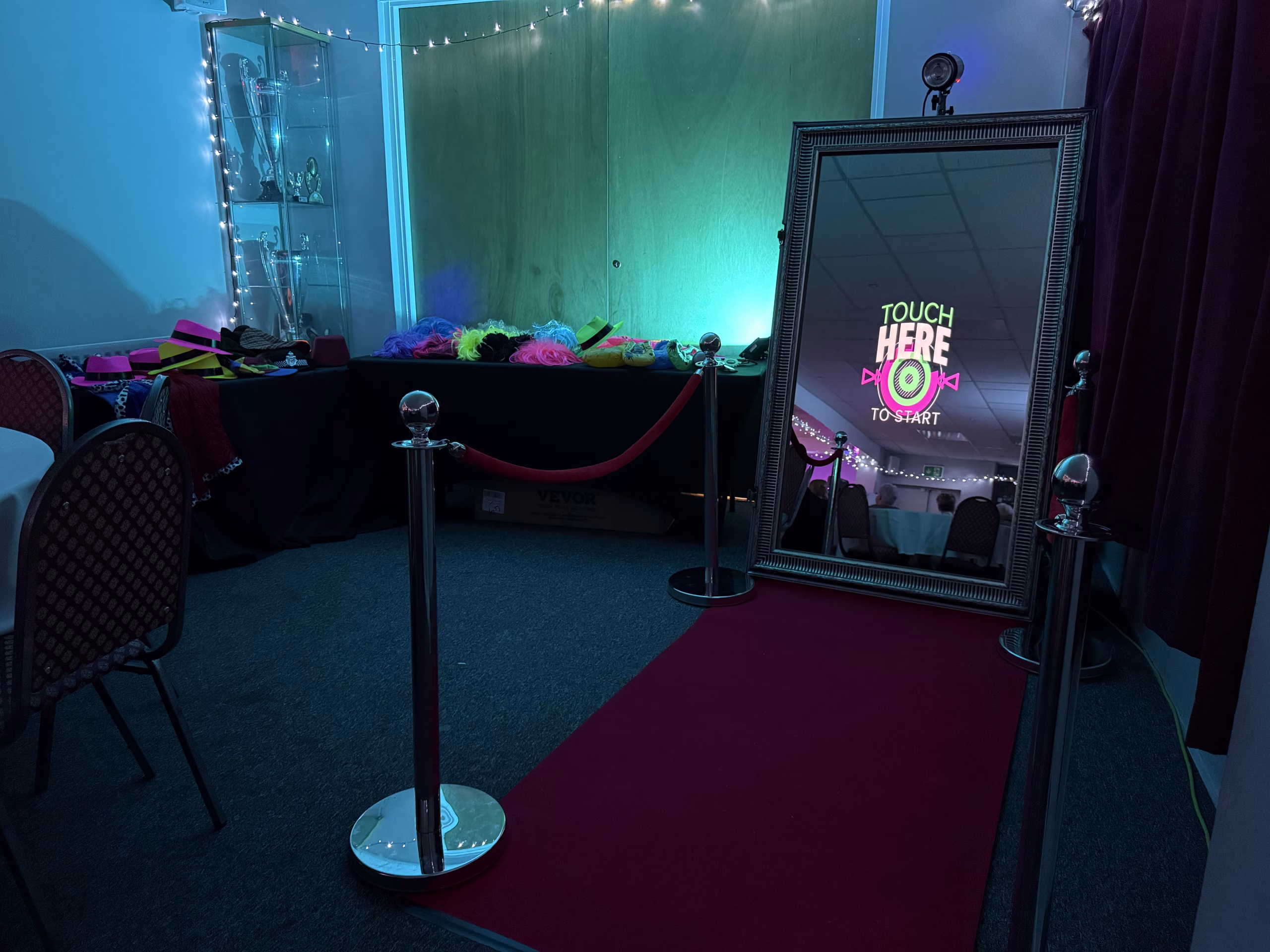 Photo Booth setup with red carpet